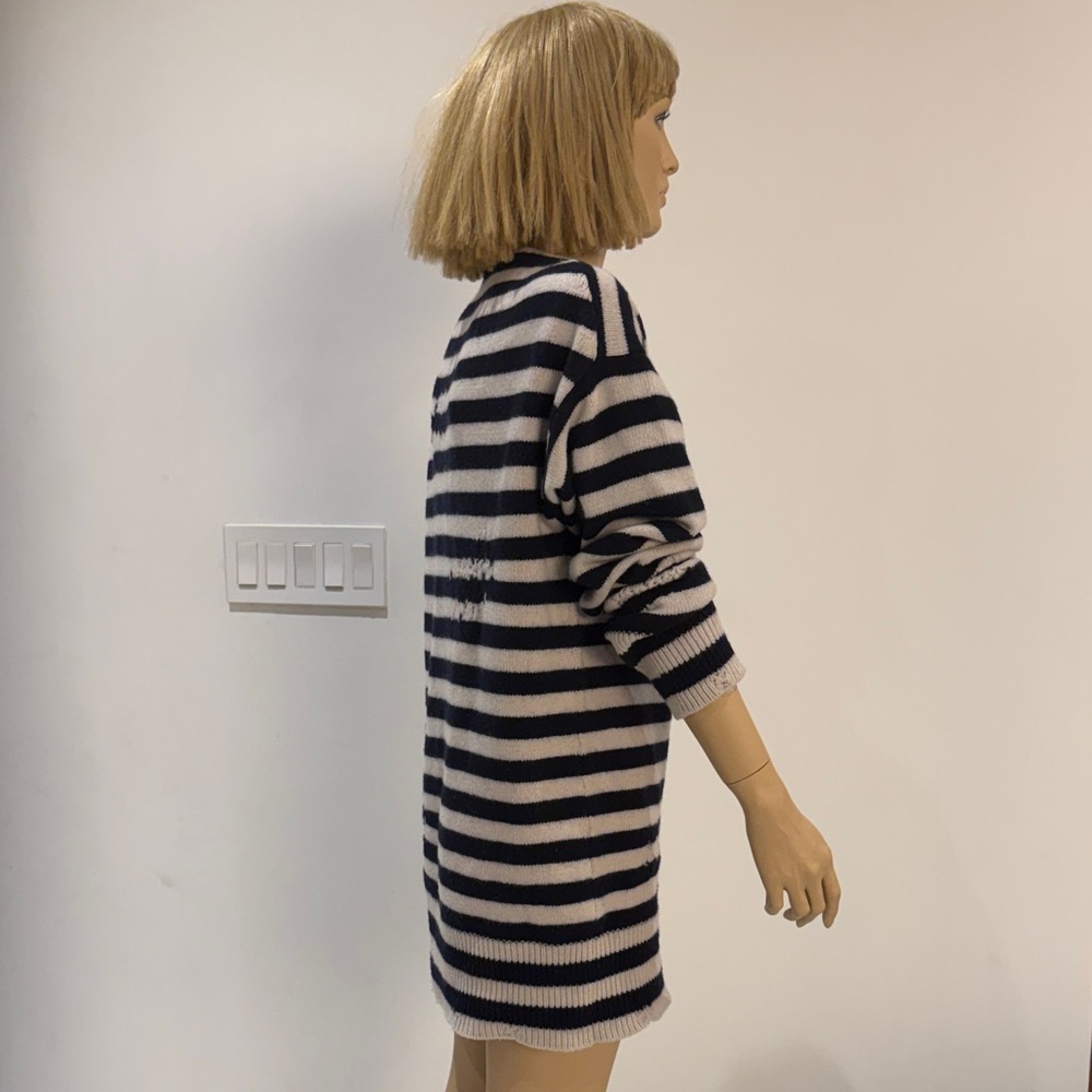 Dior Striped Sweater Dress - blue & white sz 4 50% wool and 50% cashmere - Picture 5 of 9